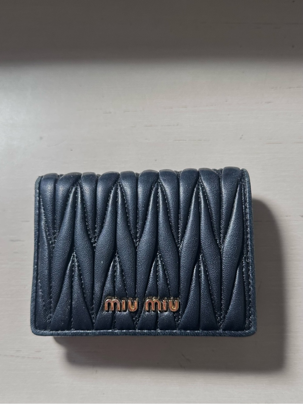 Miu Miu Matelasse Leather Wallet 2022 - Black